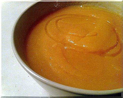 Soup of carrot and pumpkin