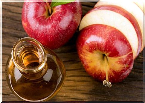 apples and tea on table