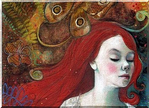 Painting of girl with red hair - go from it all