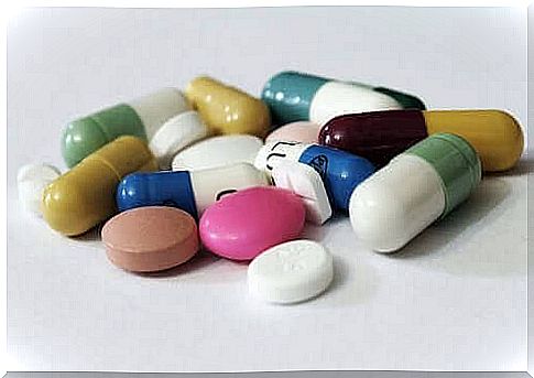 Pills on table