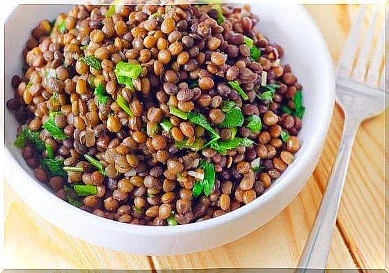 Delicious recipe with lentils and vegetables