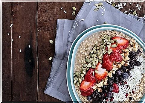 Bowl with breakfast