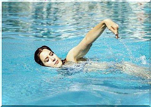 Woman enjoys psychological benefits of swimming