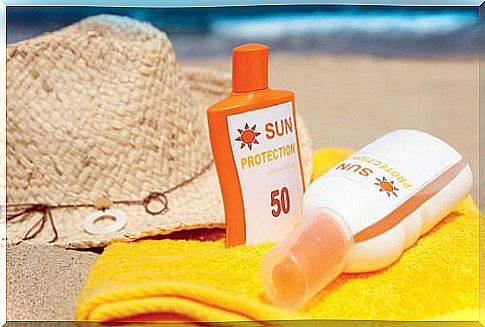 Sunscreen on the beach