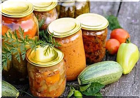 Vegetables on glass