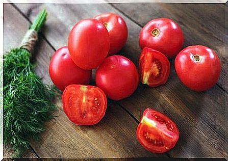 tomatoes on cutting board