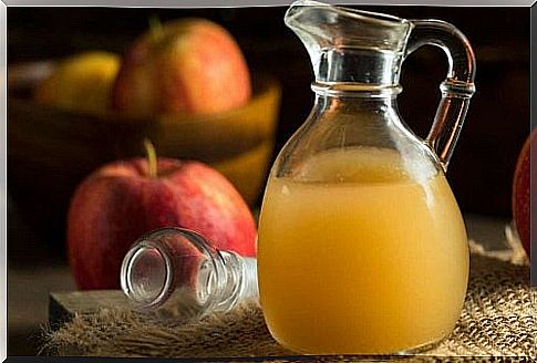 Jug with apple cider vinegar