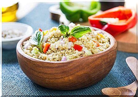 Quinoa and chickpeas are both ingredients that are rich in high quality vegetable proteins